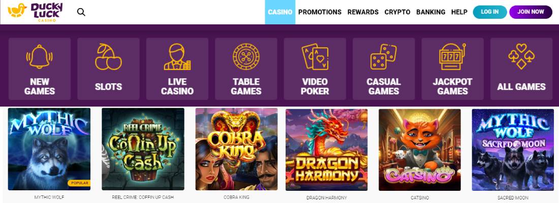 DuckyLuck Casino Games